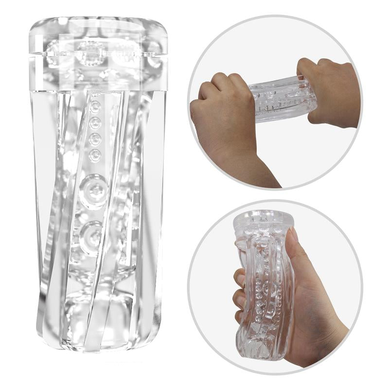 masturbateur transparent avec gaine flexible